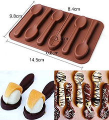 RKPM HOMES Spoon Shape Molds 2 PCS Food Grade Silicone Cake Molds Chocolate Ice Jelly Mold Party Decor Homemade Cupcake Candy Bake Ware Baking Tools Mold Size 14.3 x 9.8 x 1 cm