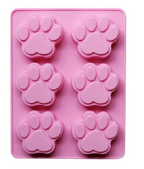 RKPM HOMES Paw Shape Ice Cube Mold I Multi-Purpose Reusable 3D Puppy Paws Cookies Silicone Mould Tray I for DIY Handmade Chocolate Cake Décor Soap Candy Cupcake Resin Candle Making – 6 Cavity