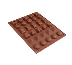 RKPM HOMES Silicone Chocolate Mold Candy Mold Jelly Ice Cube Tray Muffin Sugar Craft Fondant Mold Mould Cake Decorating Tools (30 Cavity Multi Shape Chocolate Mold)