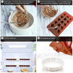 RKPM HOMES Teddy Bear and Heart Shape Chocolate Mould | Silicone Candy Mold | Baking Tools for Cake Chocolate Candy Ice Jelly | Cake Baking Moulds | Bakeware Molds | Brown – 14 Cavity