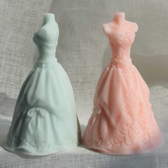 RKPM HOMES Candle Mold I 3D Women Wedding Dress Shape Silicone Scented Wax Mould I for DIY Handmade Ornament, Cake Décor, Aromatherapy, Soap, Resin Art Craft Making Wedding Party Decoration (A)
