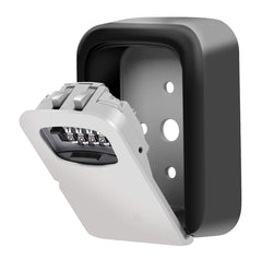 RKPM HOMES Key Storage Cabinet, 4-Digit Combination Lock Box, Wall Mounted Metal Key Safe, Resettable Code (Silver)