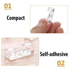 RKPM HOMES Cable Clips Organizer Self-Adhesive Drop Wire Holder Cord Management Clip (White 40)