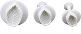 RKPM HOMES 3-Pieces DIY Cake Plunger Cutter Molds Sugarcraft Cake Decorating, (Rose Leafs)