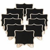 RKPM HOMES Mini Wood Lace Shape Chalkboards with Support Easels | Wooden Place Card Name | for Message Board Signs Food Labels Wedding Parties Holder Décor | Small Rectangle (Pack of 10)