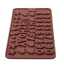 RKPM HOMES Silicone Chocolate Mold Candy Mold Jelly Ice Cube Tray Muffin Sugar Craft Fondant Mold Mould Cake Decorating Tools (Happy Birthday Chocolate Mold)