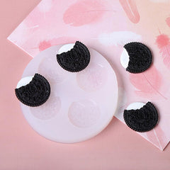 RKPM HOMES Cookie Fondant Mold I 3D Silicone Donut Mould I for DIY Handmade Sugarcraft Cake Decoration, Polymer Clay, Candy, Cupcake, Jelly, Muffin, Soap Resin Wax Making (Bited Biscuit 4 Cavity)