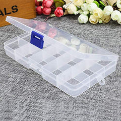 RKPM 15 Grid Cells Multipurpose Clear Transparent Plastic Storage Box With Removable Dividers- Combo ( 2 Pcs, Rectangular)