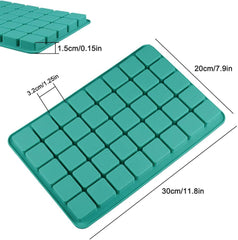 RKPM HOMES Square Shape Chocolate Mould Tray, Cake Baking Mold, Flexible Silicon Ice Cube Cupcakes Candy Jelly Making Tools, Cadbury Make DIY Soap Ice Cream Mould - 40 Cavity