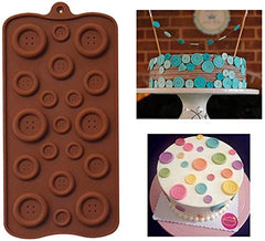 RKPM HOMES Silicone Chocolate Mold Candy Mold Jelly Ice Cube Tray Muffin Sugar Craft Fondant Mold Mould Cake Decorating Tools (19 Butten Shape Chocolate Mold)