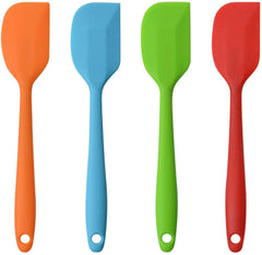 RKPM Silicone Spatula Set ,100% Food Grade ,Heat Resistant Silicone Kitchen Utensils Set for Baking, Cooking & More, One-Piece Design - Nonstick - Dishwasher Safe - Multicolor (4 Pcs)