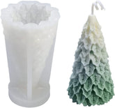 RKPM HOMES Christmas Tree Candle Mould I 3D Fondant Silicone Scented Wax Mould I Succulent Molds | Handmade Candles Making | for Mousse Dessert Soap Cake DIY Decorating (Leafy Pine)