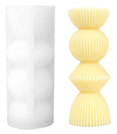 RKPM HOMES Pillar Candle Mold I 3D Fondant Vintage Striped Geometric Roman Column Silicone Wax Mould I for DIY Handmade Ornament Cake Décor Aromatherapy Soap Polymer Clay Resin Art Craft Making (Large)