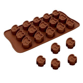 RKPM HOMES Double Heart Shape Chocolate Mould | Silicone Candy Mold | Baking Tools for Cake Chocolate Candy Ice Jelly | Cake Baking Moulds | Bakeware Molds | Brown – 15 Cavity