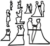 RKPM HOMES Bakeware Family Fondant Cutters, Wedding/Anniversary/Bridal/Engagement Cake Decorating Sugarcraft Cutting Plastic Tool, Cookie Cutter (Bride and Groom Fondant Cutter)