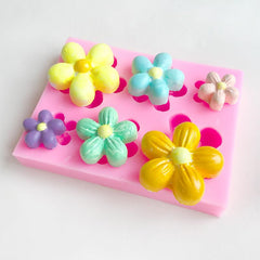 RKPM HOMES Rectangle Fondant Mold I 3D Petal Flower Shape Silicone Baking Mould I for Handmade DIY Jelly Cakes Dessert Candy Chocolate Pastry Polymer Soap Resin Candle Muffin Cupcake Décor – 5 Cavity