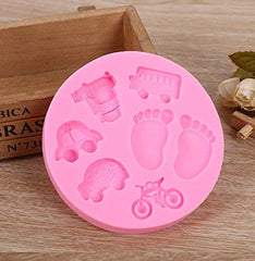 Bicycle Silicone Fondant Mold Chocolate Candy Gumpaste Sugarcraft Cake Decorating Tools Paper Clay Mold (Car bycycle Patten)