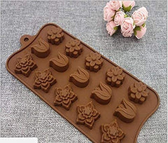 RKPM HOMES Silicone Chocolate Mold Candy Mold Jelly Ice Cube Tray Muffin Sugar Craft Fondant Mold Mould Cake Decorating Tools (3 Shape Flower Chocolate Mold)
