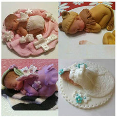 RKPM HOMES 3D Baby Silicone Fondant Mold Baby Shower Cake Topper DIY Cupcake Decoration Birthday Party Tool for Sugarcraft, Chocolate, Resin, Candy Mold (Baby Reverse Sleaping)