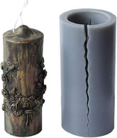 RKPM HOMES Rose Flower Carving Cylindrical Candle Mold I 3D Floral European Style Fancy Retro Carved Silicone Mould I for DIY Handmade Ornament Wax, Cake Décor, Soap, Clay, Resin Art Craft Making