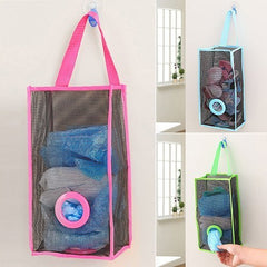 RKPM Wall Mount Plastic Bags Holder Hanging Grocery Bag Container Plastic Grocery Bag Saver Mesh Grocery Bag Dispenser for Kitchen Bathroom Office Green (Large Size : 48 X 20 X 10 cm)