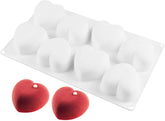 RKPM HOMES Heart Shape Mousse Cake Mold I 3D Fondant Love Silicone Baking Mould Cakes French Dessert, Pastry, Chocolate, Pudding, Cupcake, Ice Cream, Decoration Tools - 8 Cavity