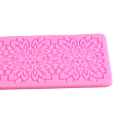 RKPM HOMES Long Lace Embroidery Flower Mold | Fondant Silicone Scroll Lace Moulds | Cake Border and Decorating Frame | for Sugar, Gum Paste, Chocolate, Cookies, Polymer Clay