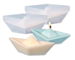 RKPM HOMES Candle Mold I 3D Fondant Paper Boat Shape Silicone Epoxy Mould I for DIY Handmade Ornament Chocolate, Cake Décor, Aromatherapy, Soap, Polymer Clay Resin Art Craft Making - 1 Cavity