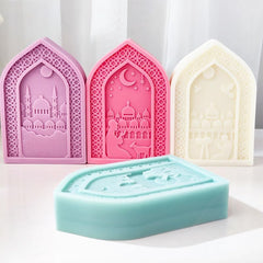 RKPM HOMES Classical Villas Palace Candle Mold I 3D Arabian Gate Castle Shape Casting Silicone Epoxy Mould I for DIY Handmade Ornament Aromatherapy Cake Décor Soap Resin Art Craft Home Decoration (Isha Gate)