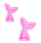 RKPM HOMES Silicone Mermaid Tail Fondant Soap Molds Seashell Sea Shell Starfish Chocolate Candy Sugarcraft Cake Decorating Polymer Clay Mold Tools. (2 Shape Fish Tail and Round)