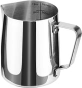 RKPM HOMES Milk Frothing Pitcher I Stainless Steel Frother Cup with Measurement Scale I Steaming Pitcher Coffee Milk Jug for Cappuccino Latte Art Espresso Machines Accessories – Silver (350ml)