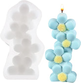 RKPM HOMES Sunflower Shape Pillar Resin Candle Molds I 3D Flower Silicone Wax Mould I Handmade Candles Ornament Making I for DIY Chocolate, Cake Décor, Aromatherapy, Soap, Resin Art Craft Making
