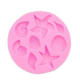 Silicone Mermaid Tail Fondant Soap Molds Seashell Sea Shell Starfish Chocolate Candy Sugarcraft Cake Decorating Polymer Clay Mold Tools. (Sea Shells Square)