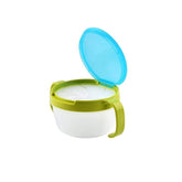 RKPM HOMES Child,Babies,Kids 360 Rotate Spill-Proof Snack Catchers Bowl Baby Snack Feeding Container Holder With Two Handle-Green,1 Count