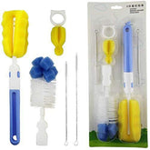 RKPM HOMES Rkpm Baby Milk Bottle Nipple Straw And Cleaning Brush Sponge Nylon Cleaning Brush Bottle Cleaner Tong Set Of 5 Pcs (Random Colour),Multicolor