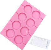 RKPM HOMES Jumbo Round Shape Chocolate Mould with Stick I Lollipop Silicone Candy Mold I Baking Tools for Cake Chocolate Candy Ice Jelly | Cake Baking Moulds | Bakeware Molds | Pink – 8 Cavity
