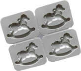 RKPM HOMES Rocking Horse Shape Aromatherapy Mould I Silicone Aroma Wax Tablets Mold I for DIY Homemade Cake Décor Art Crafts Resin Soap Clay Keychain Charm Pendant Earring Necklace Making - 4 Cavity