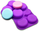 RKPM HOMES Soap Molds I 3D Fondant Round Shape Silicone Mould I Cylinder Handmade Sharp Soap Making Forms I for Bath Bombs Shower Steamer Lotion Bars Cake Baking Candle Tray - 4 Cavity