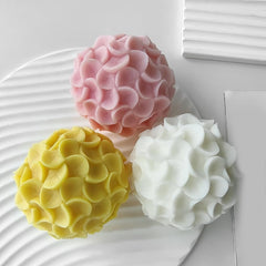 RKPM HOMES Plumeria Ball Candle Mold I 3D Fondant Round Frangipani Flower Shaped Silicone Scented Mould I for DIY Handmade Cake Décor Aromatherapy Soap Resin Art Craft Making Home Decoration (Large)