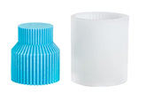 RKPM HOMES Striped Pillar Aesthetic Candle Molds I 3D Cylindrical Round Shape Ribbed Twist Geometric Silicone Wax Mould I for Handmade Ornament Aromatherapy Soap, Art Craft Making (1 Short)