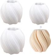RKPM HOMES Wave Twisted Candle Mold I 3D Rotated Irregular Abstract Geometric Pillar Silicone Wax Mould I for DIY Handmade Ornament, Cake Décor, Aromatherapy, Soap, Resin Art Craft Making (3 Pcs)