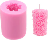 RKPM HOMES Cylinder Rose Flower Candle Mold I Fondant Silicone Scented Wax Mould I Succulent Molds | Handmade Candles Making | for Mousse Dessert Soap Cake DIY Decorating