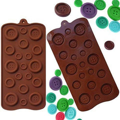 RKPM HOMES Silicone Chocolate Mold Candy Mold Jelly Ice Cube Tray Muffin Sugar Craft Fondant Mold Mould Cake Decorating Tools (19 Butten Shape Chocolate Mold)