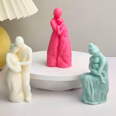RKPM HOMES Mother and Baby Candle Molds I 3D Abstract Mother carry the Baby Silicone Wax Epoxy Mould I for DIY Handmade Ornament, Cake Décor, Aromatherapy, Soap, Resin Art Craft Making, Home Decoration
