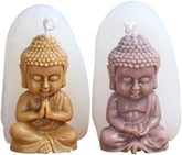 RKPM HOMES Namaste & Yoga Buddha Shape Candle Molds I 3D Fondant Pillar Silicone Wax Mould I for Handmade Ornament Aromatherapy Plaster, Soap, Clay, Resin Epoxy Casting, Art Craft Making Tools - 2Pcs