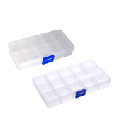 RKPM 10/15 Grid Cells Multipurpose Clear Transparent Plastic Storage Box with Removable Dividers- Combo 2 Pcs(1+1), Rectangular