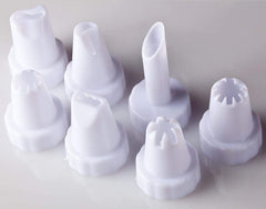 RKPM HOMES 1-Piece 8 Tips Icing Syringe, 10", White and Clear Brand: Chef Craft.