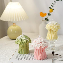RKPM HOMES Flower Bouquet Candle Mold I 3D Basket Pillar Silicone Epoxy Mould I Special for Valentine's Day I for DIY Handmade Ornament Aromatherapy Home Party Cake Décor Soap Resin Art Craft Making