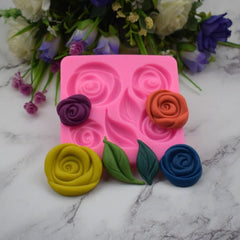RKPM HOMES Rose Leaf Shape Chocolate Fondant Mold I 3D Leaves Flower Silicone Cupcake Mould I for DIY Handmade Sugarcraft Cake Decoration Candy Cookies Muffin Soap Resin Wax Making – 6 Cavity