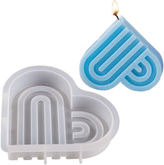 RKPM HOMES Arch Rainbow Candle Molds I 3D Geometric Heart Shape Striped Silicone Lines Plaster Epoxy Mould I for DIY Handmade Aromatherapy Ornament Gypsum Soap Cake Décor, Resin Art Craft Making
